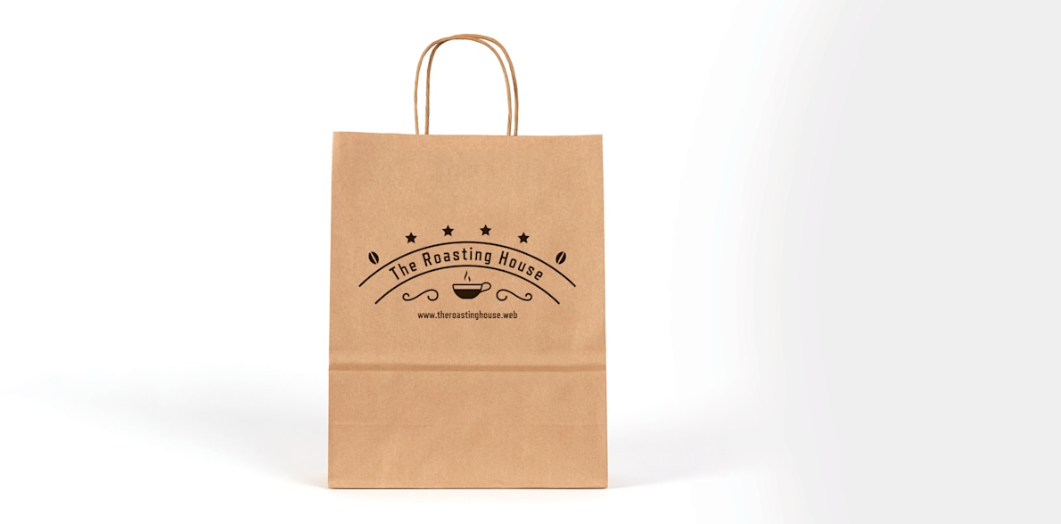 Custom Kraft Paper Bags - Brown & White