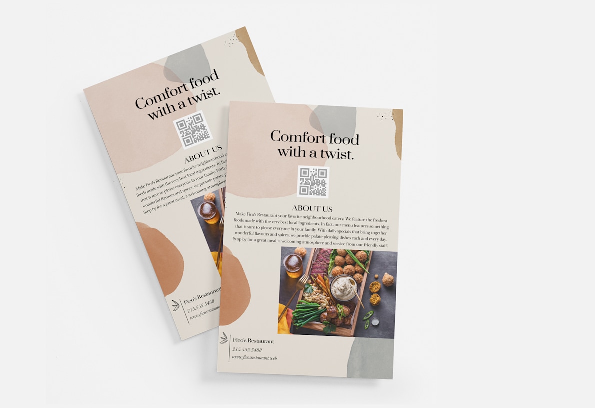 comfort food custom business flyers