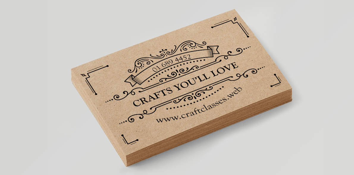 Kraft business cards, Ecofriendly cards Vistaprint