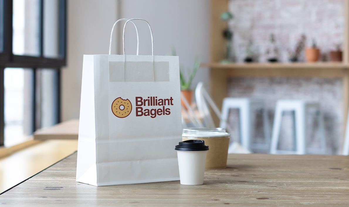 Printed paper bag with logo