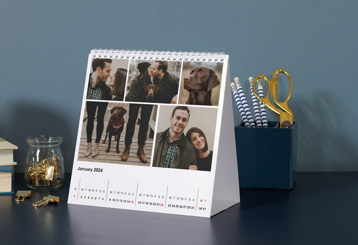 Personalised Desk Calendars 2024 VistaPrint UK