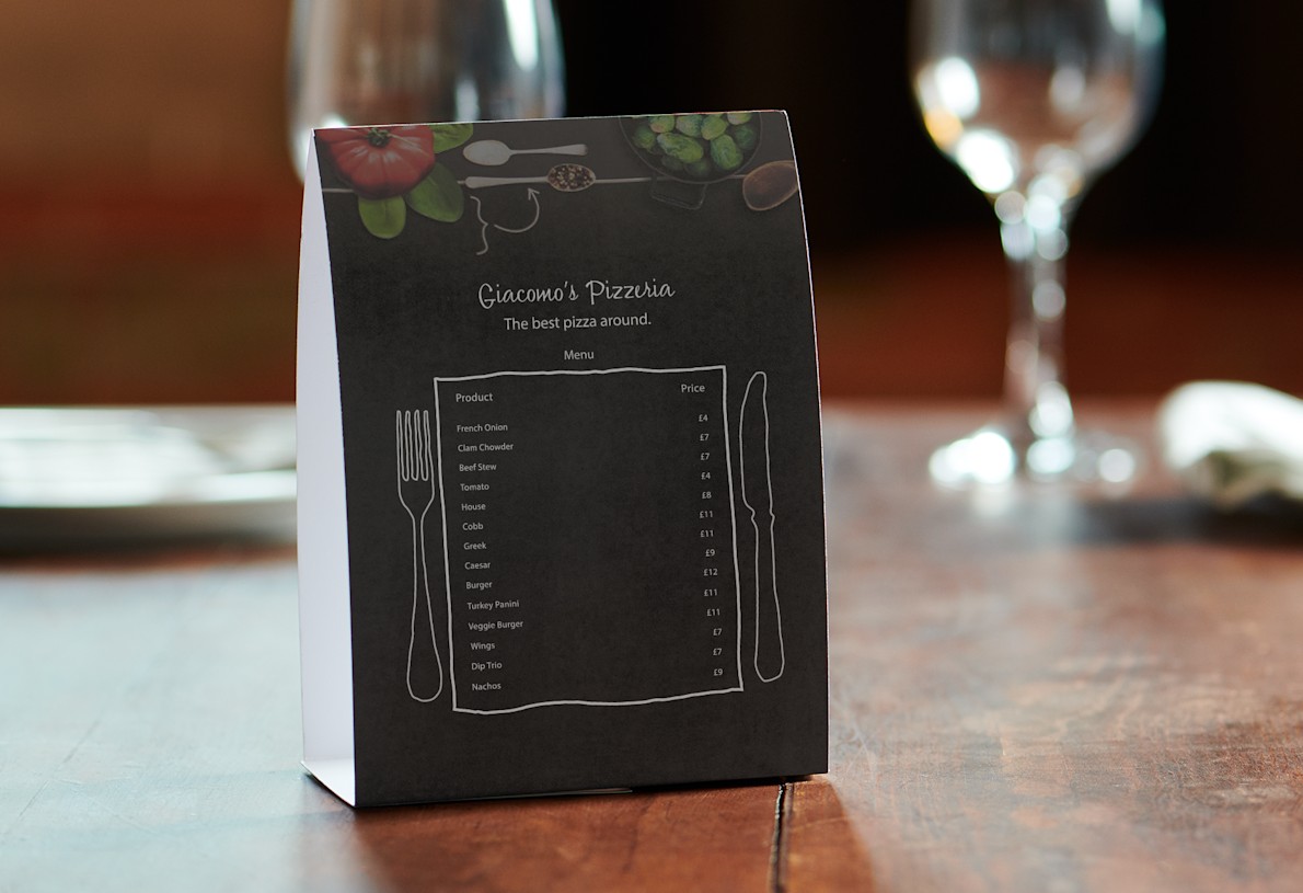 Table Tents Table Tent Printing VistaPrint UK