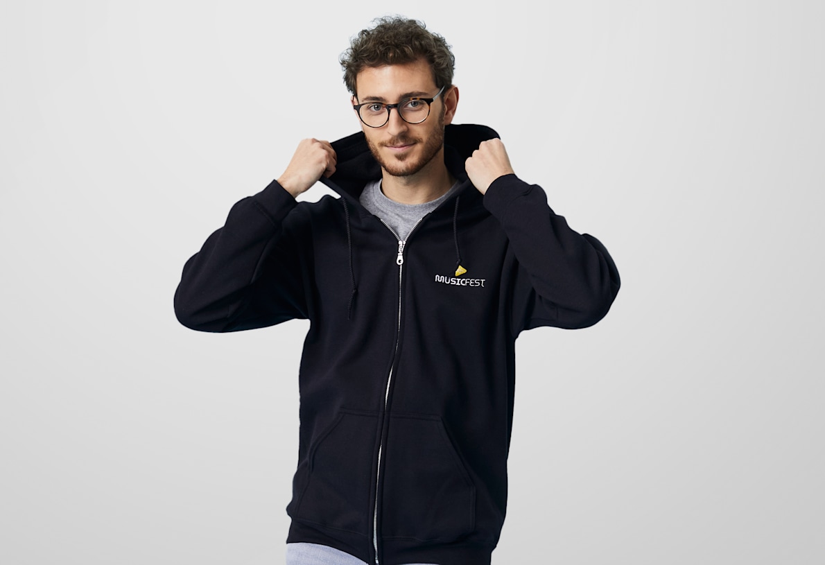 Larger version: Personalised zip hoodie