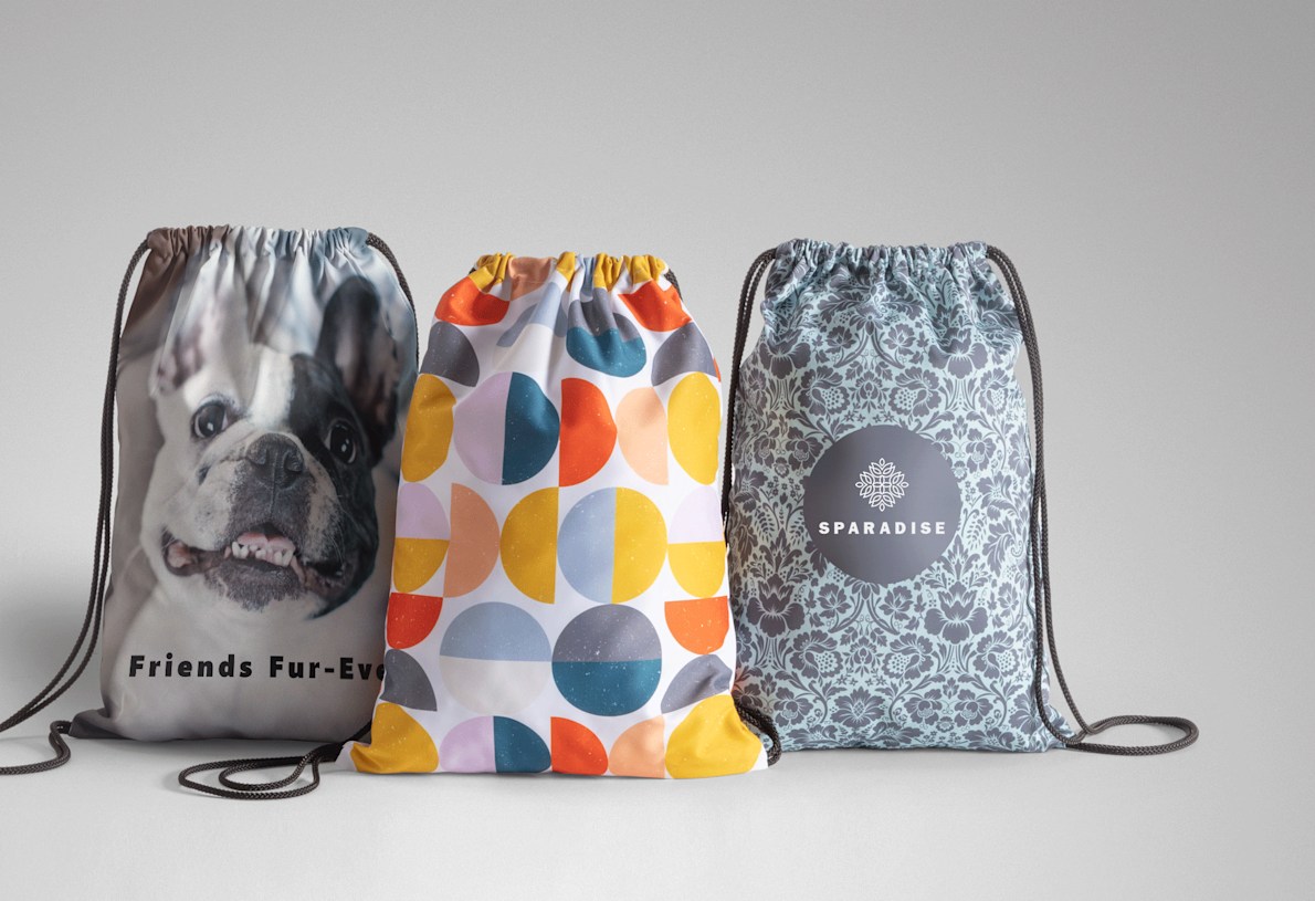 Printed string bags hot sale