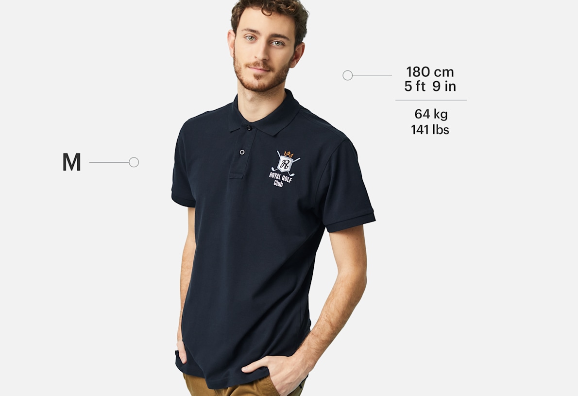 e.s. Polo shirt cotton Deluxe Colour royal/aluminium