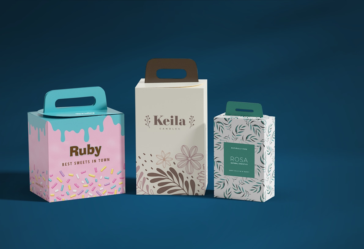 Printed Cardboard Boxes with Handles VistaPrint