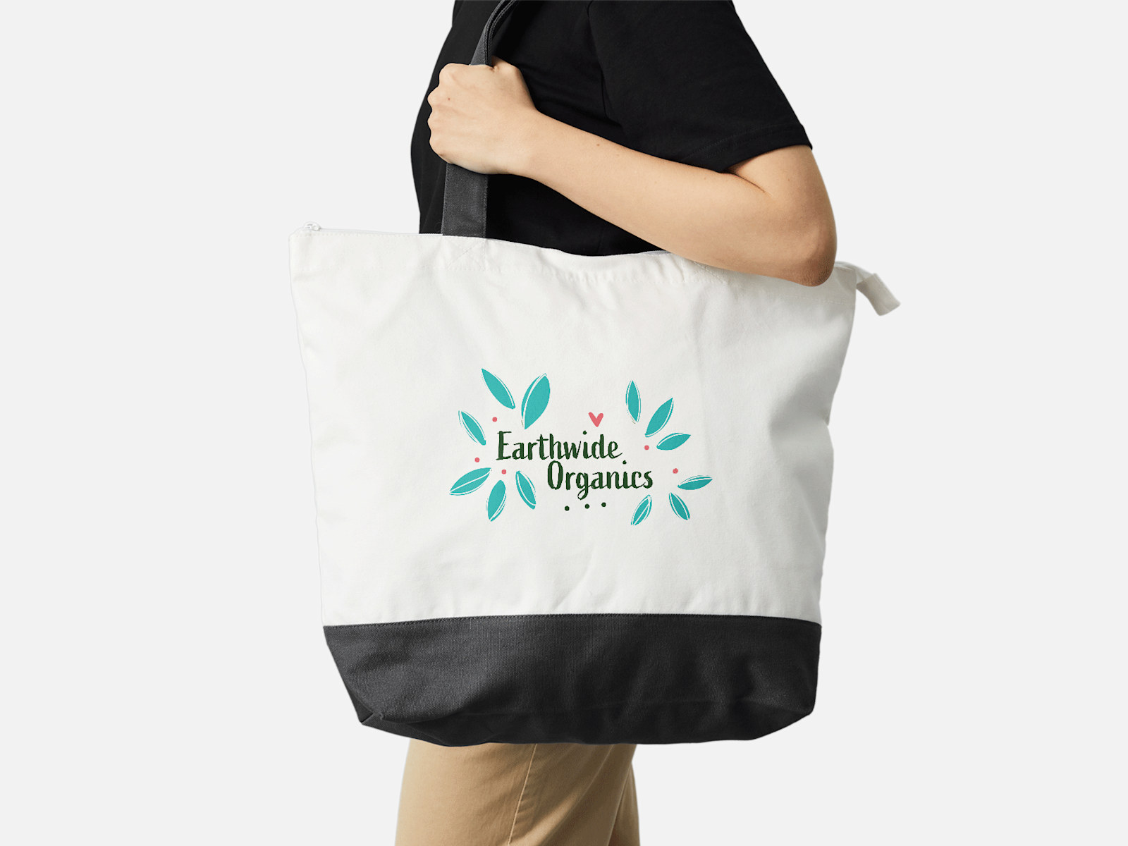 Canvas zip tote store