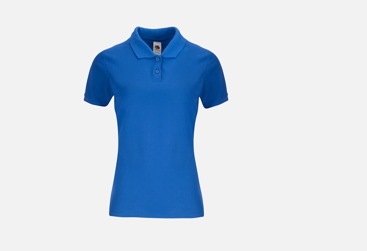 e.s. Polo shirt cotton Deluxe Colour royal/aluminium