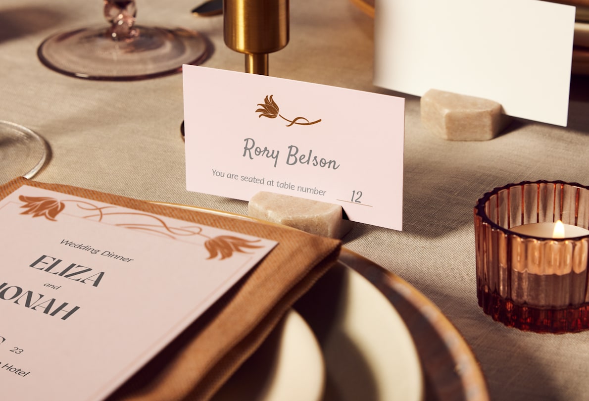 Place cards on sale for table seating