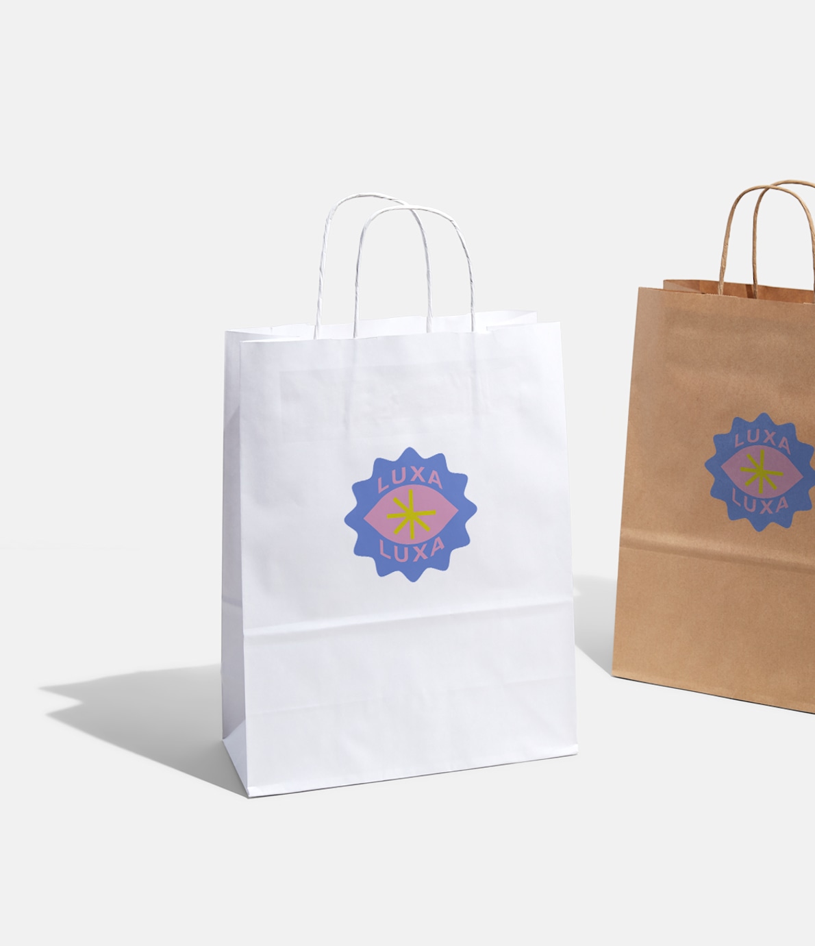 Kraft Paper Bags Brown and White Paper bags VistaPrint