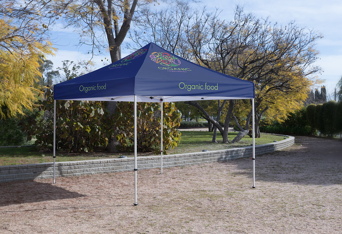 Custom 10x10 Canopy Tent with logo. Design your own custom tent.