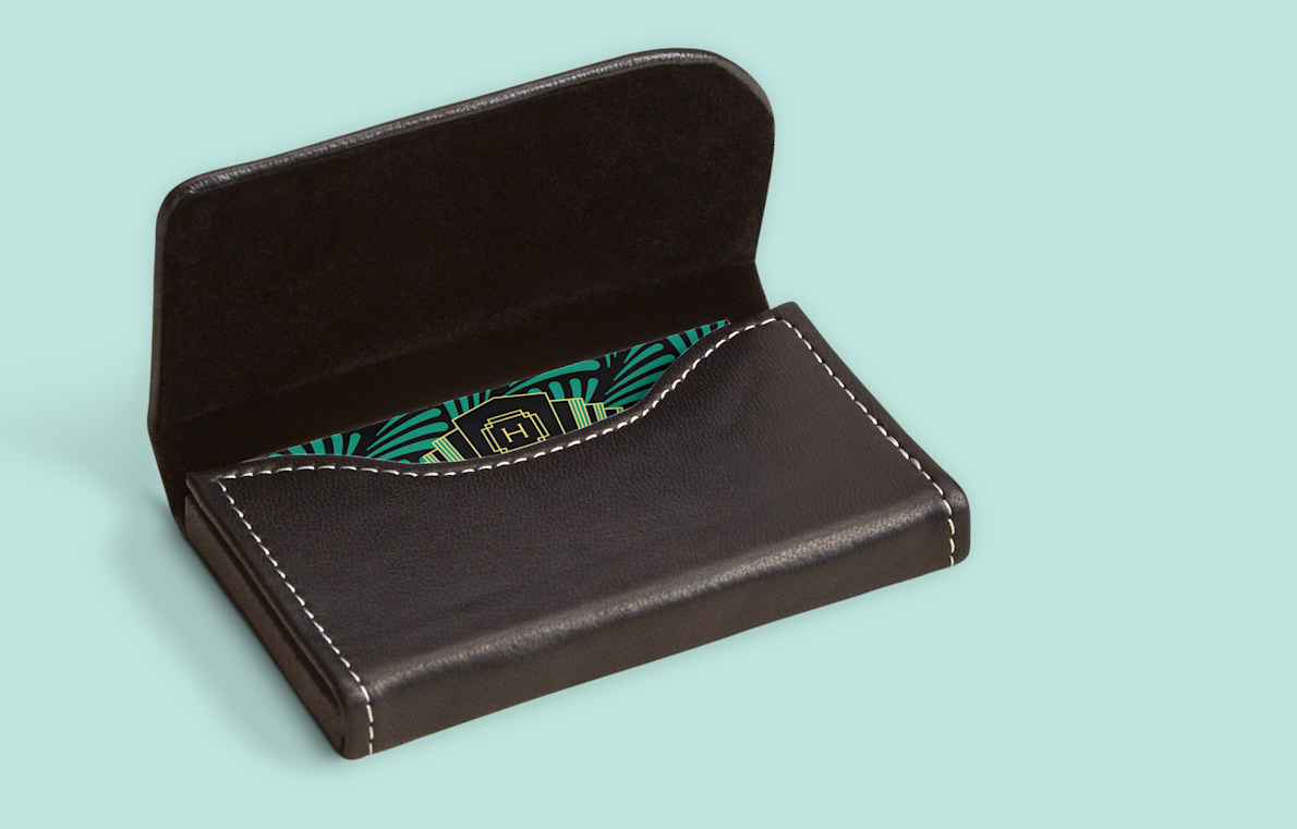 Quality business card holder top