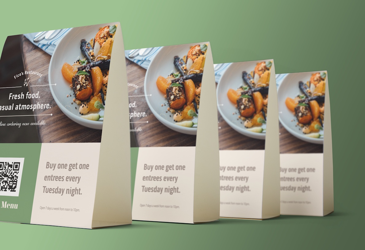 Custom Table Tents, Table Tent Cards | VistaPrint