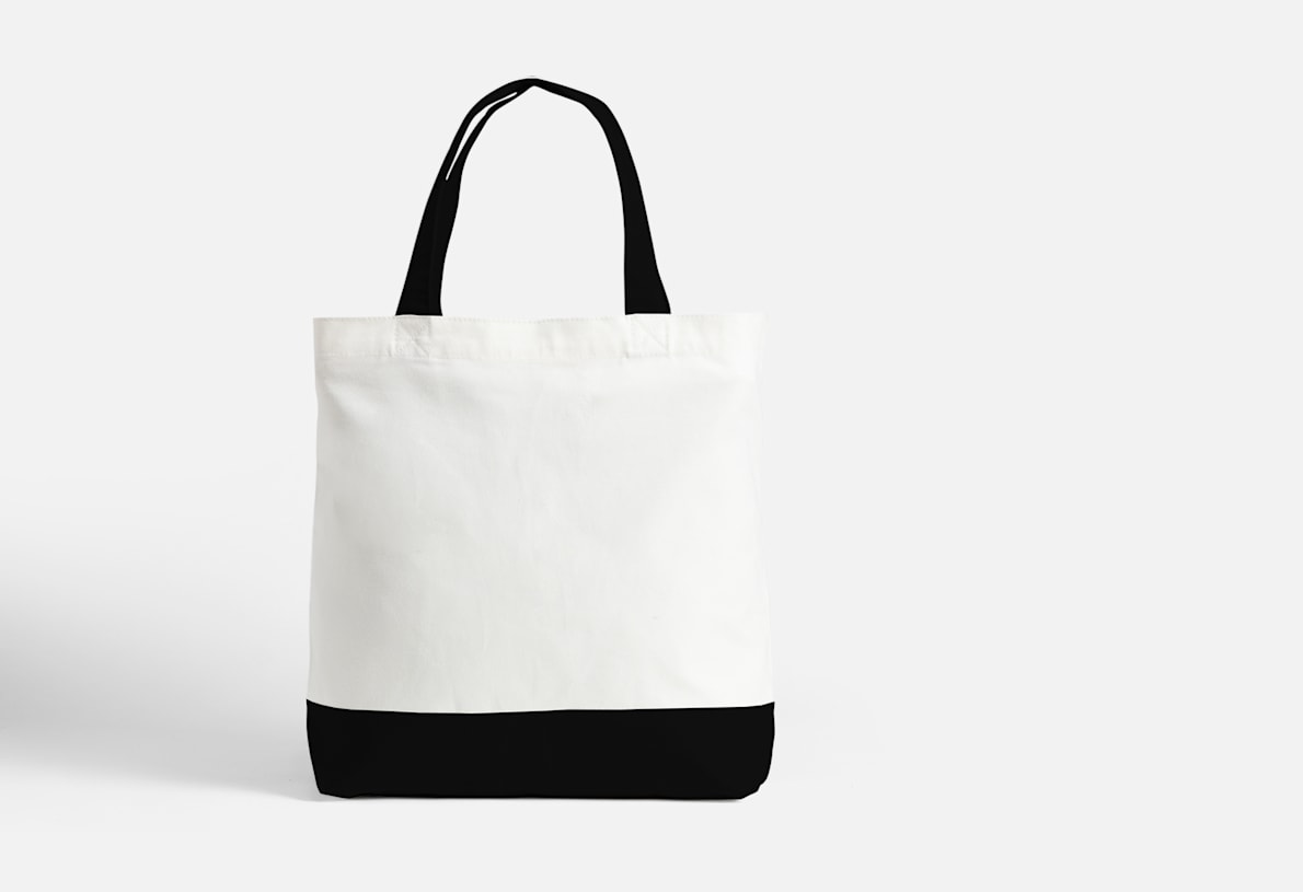 Large black tote bag with Tape logo