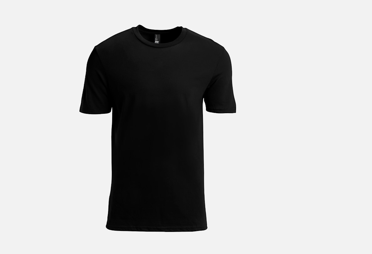 Mens Black Blank Tshirt Templatefrom Two Sides Natural Shape On