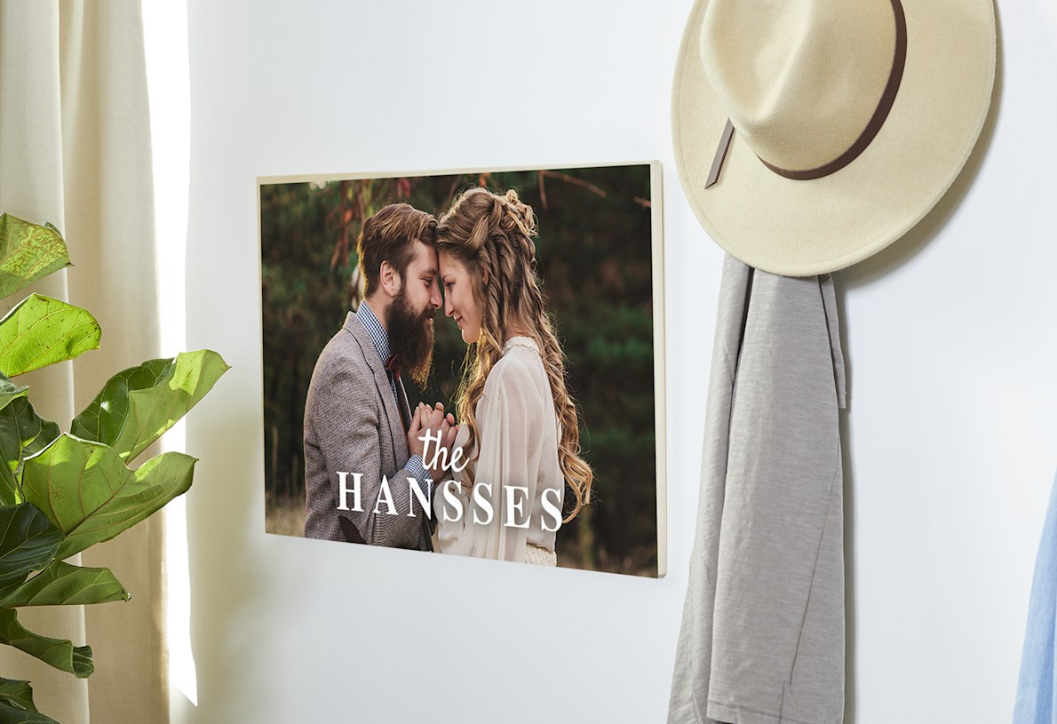 Just Married - Photo Engraved Hanging Wooden Sign