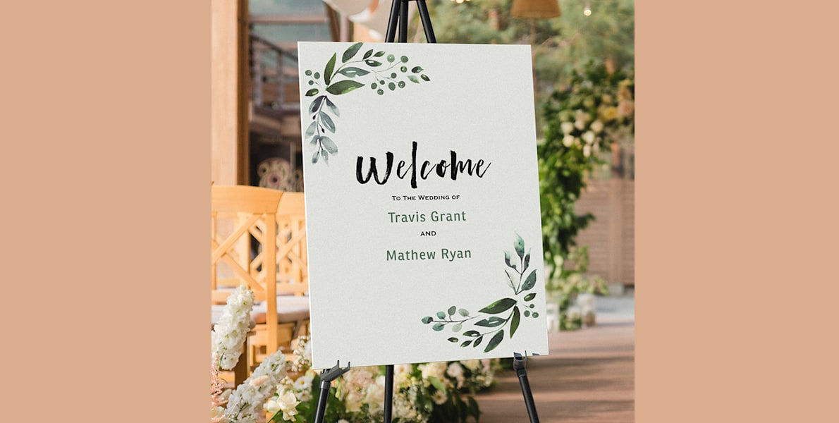 pvc-free board sign for weddings