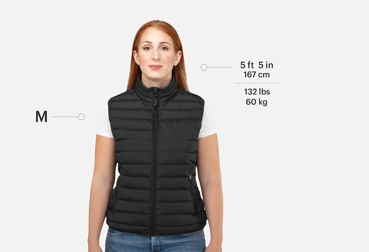 Puffer Vest with Hood Womens