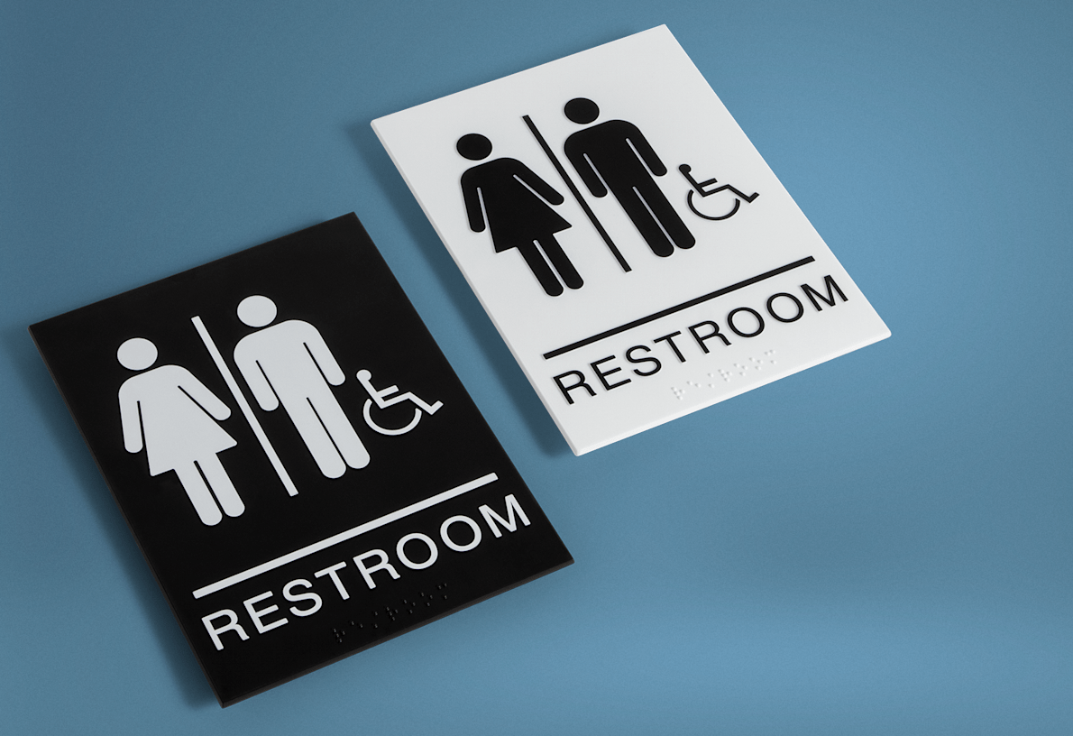 Restroom signs shop