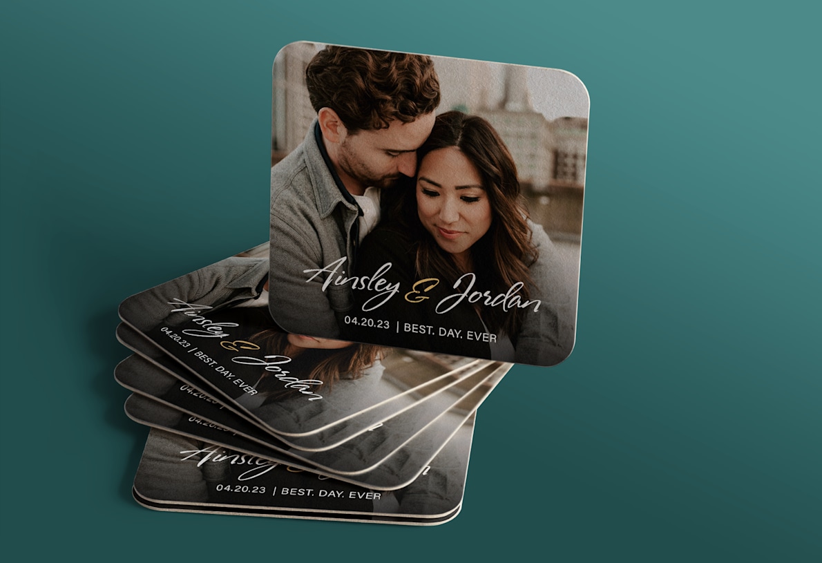 Personalized cardboard hot sale coasters