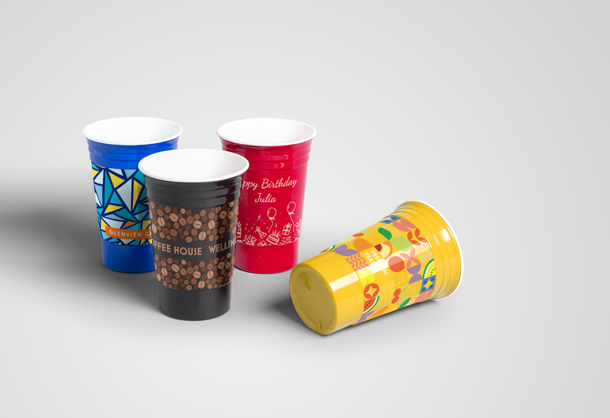 Personalized Soft Plastic SOLO Party Cups {All Colors }