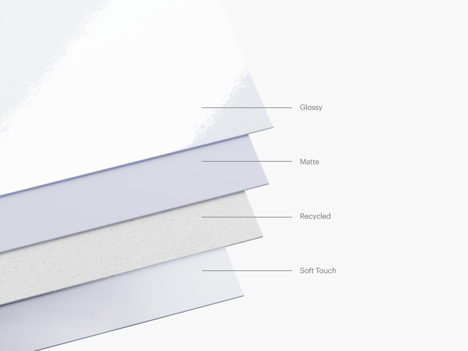 Cover material options, labeled by name. 
