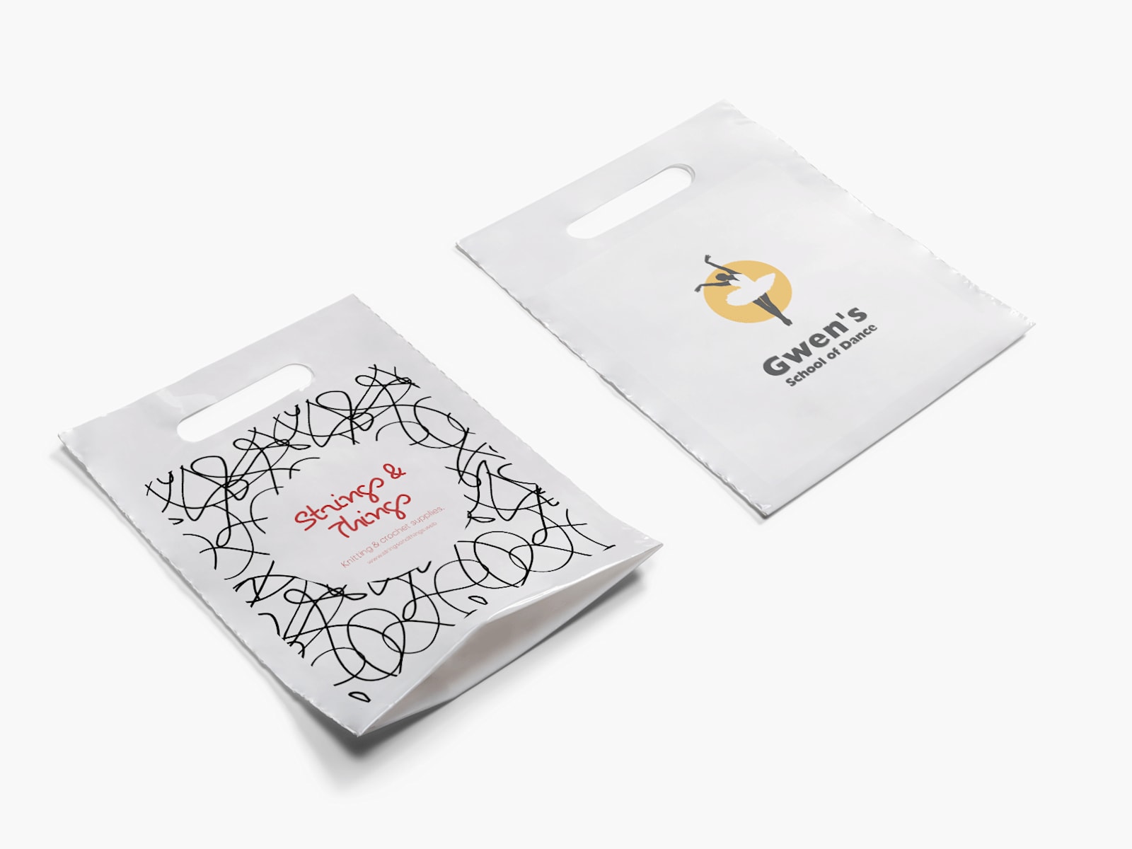 Die cut handle bags with logo shop