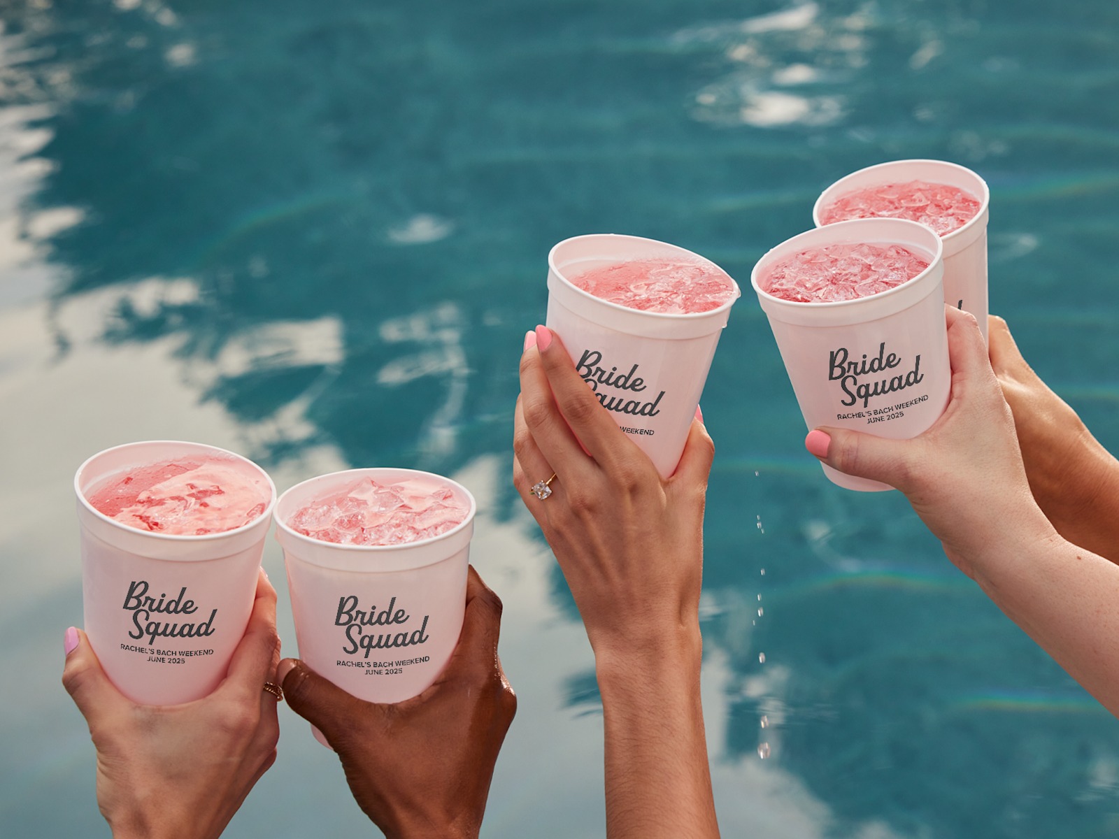 A stadium cup personalized for a bachelorette weekend.