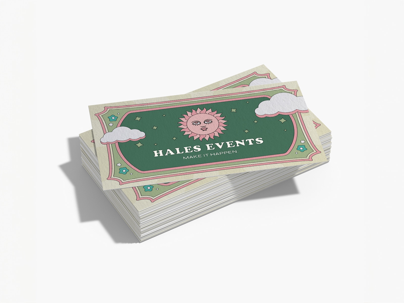 Larger version: Cotton business cards for an event planning business