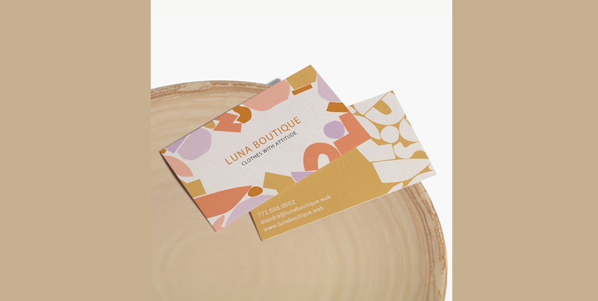 Cotton business cards for a retail boutique.