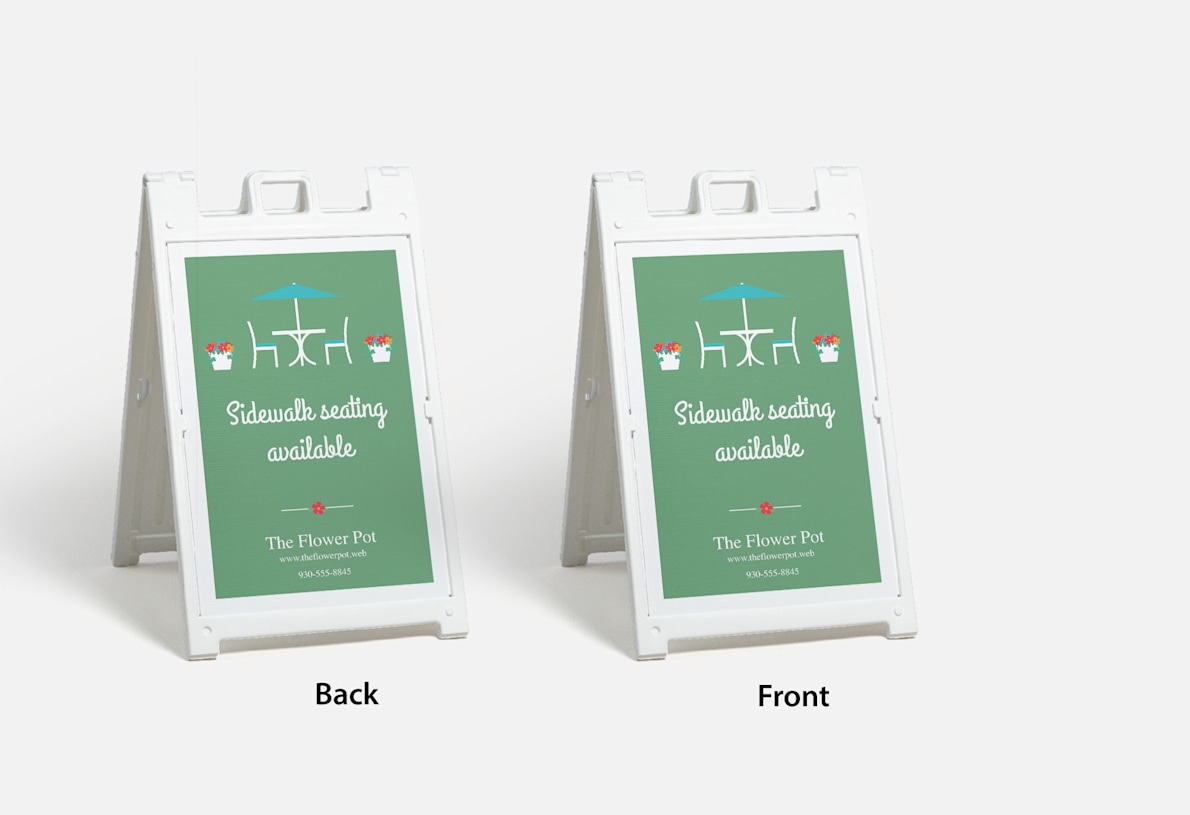 The Signicade Deluxe Sidewalk Sign Stand is durable plastic a-frame stand.