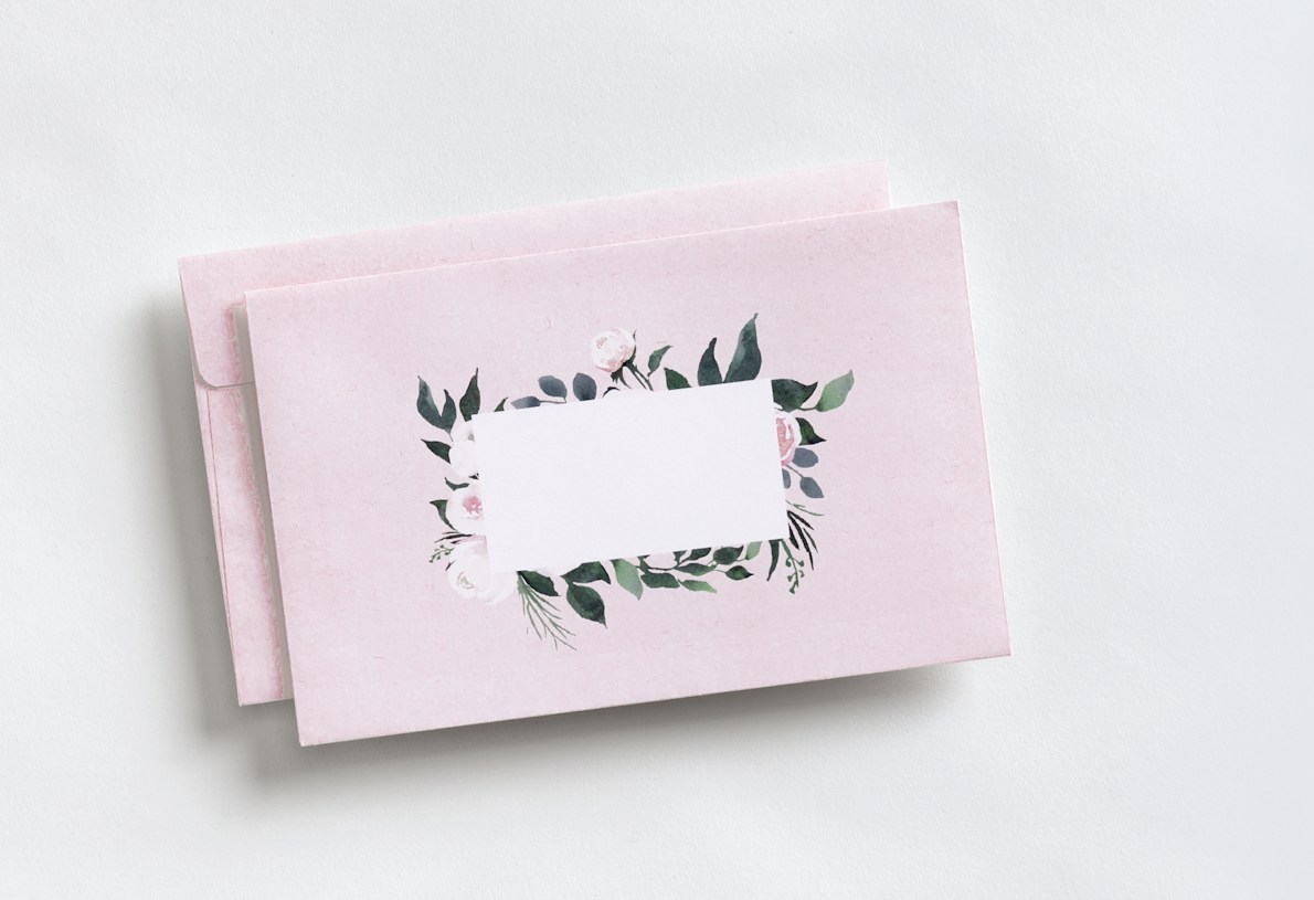 personalized envelopes with flower pattern
