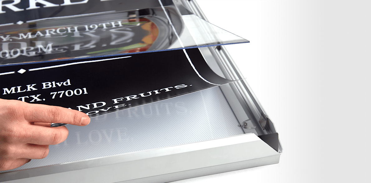 Poster frames with protective film 
