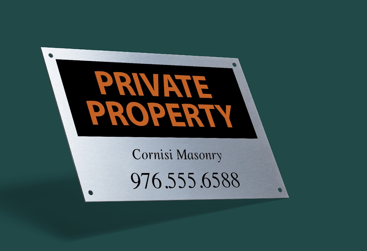 Larger version: custom metal sign private property