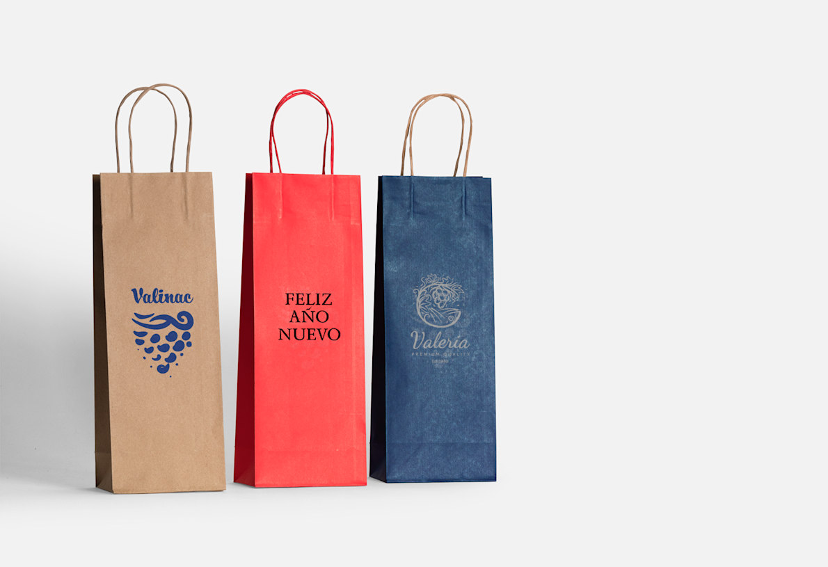 Bolsas para botellas de vino personalizadas, Bolsas para regalos y botellas  de vino