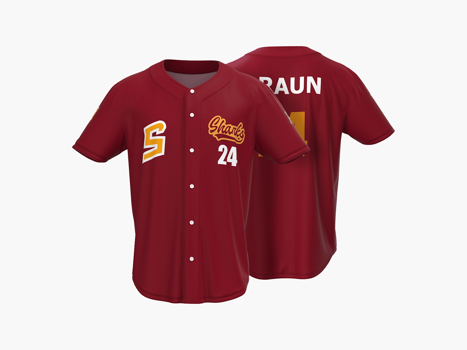 Camiseta de béisbol totalmente personalizada 2