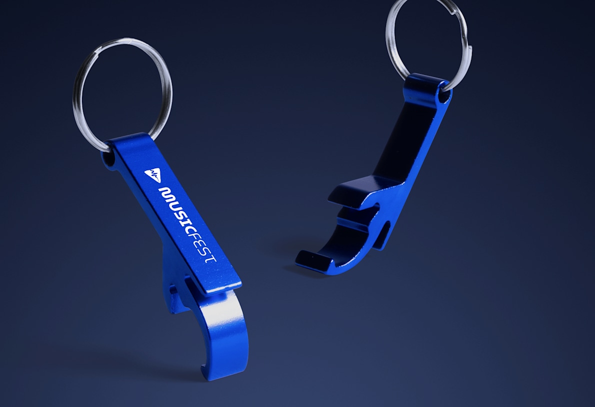 Logo bottle opener keychain outlet
