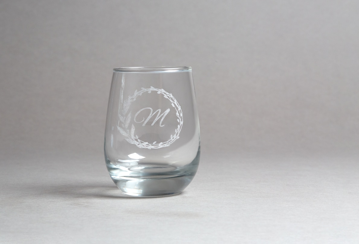 Copa vino personalizada Vina, grabada, tallada o serigrafiada con tu logo