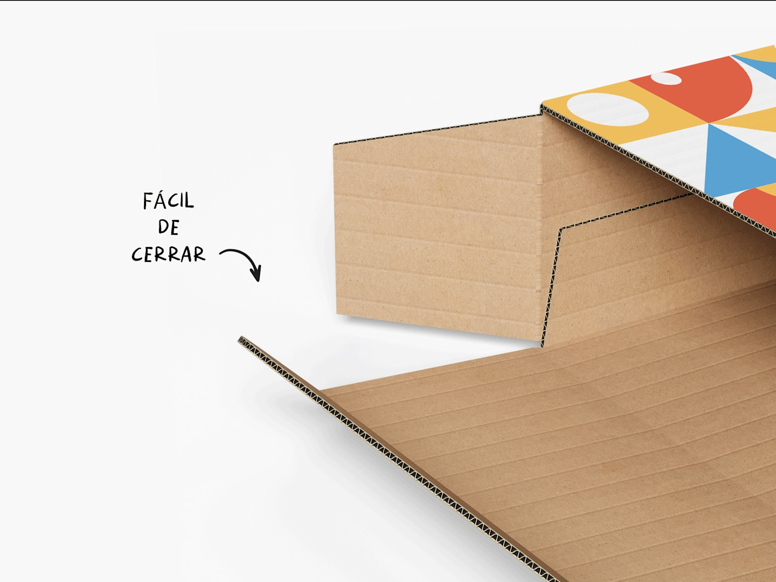 Las cajas planas para envíos son fáciles de cerrar y sellar con una sola tira de cinta adhesiva.
