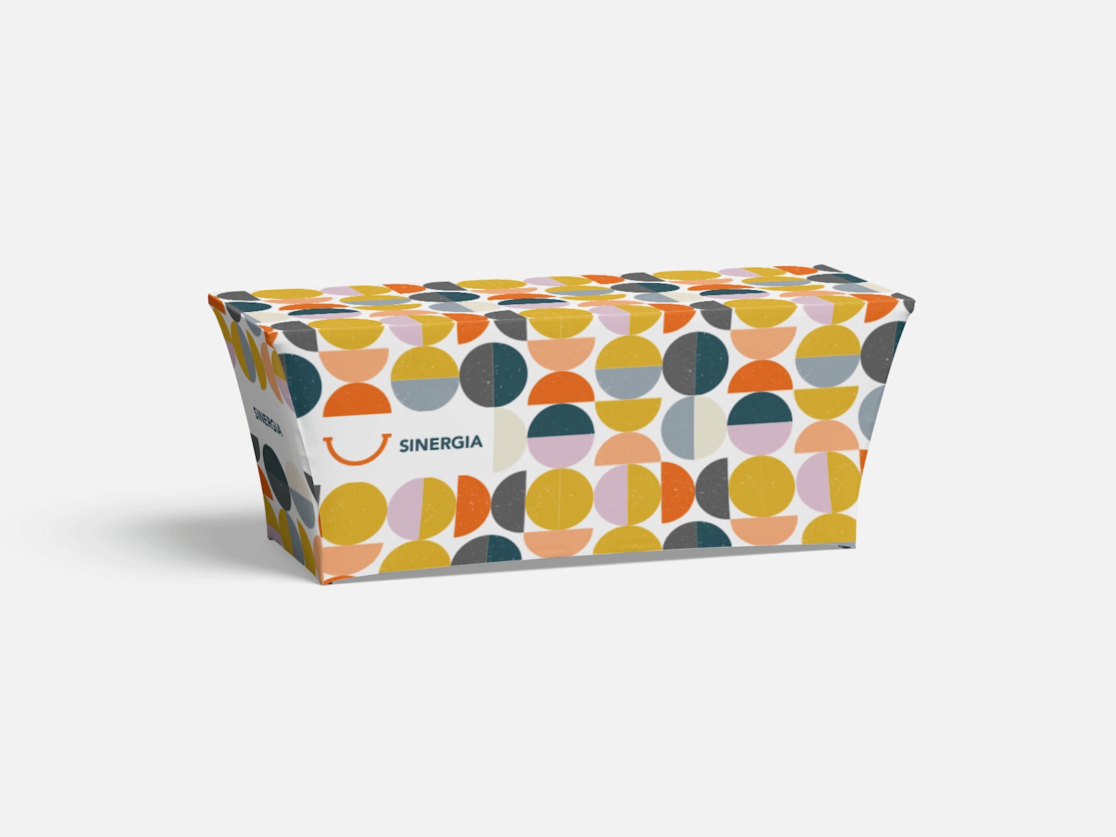 Un funda para mesa promocionando una empresa 
