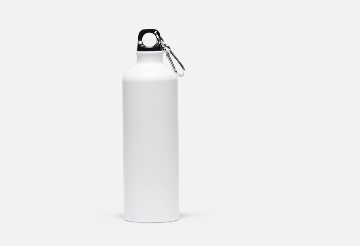 Botella de agua deportiva personalizada para gimnasia con acabado blanco de  aluminio, 20 onzas, 20 onzas, tapa deportiva, personalizable (morado)