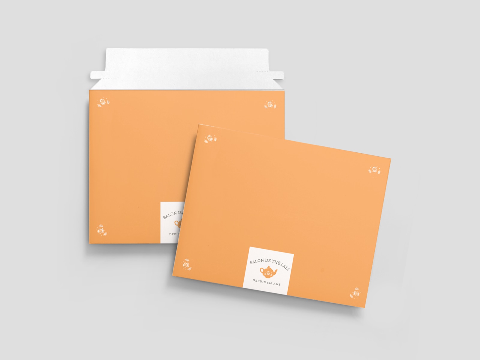 Ensemble d'enveloppes / feuilles d'invitation rectangulaires : Enveloppe en  papier de coton avec impression en relief