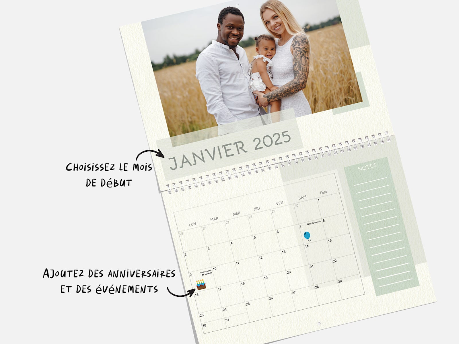 Calendrier 2024 à personnaliser soi-même – Calendrier photo à