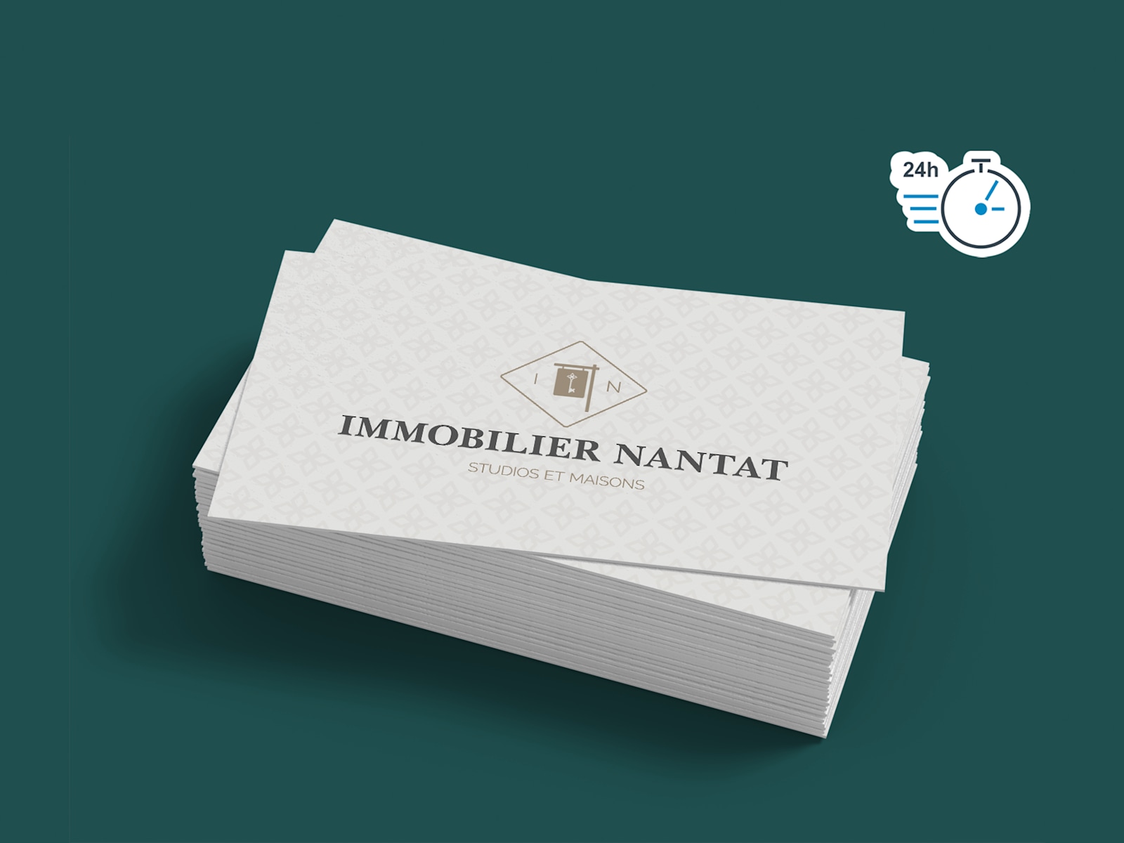 carte de visite livraison le lendemain pour une agence immobilière