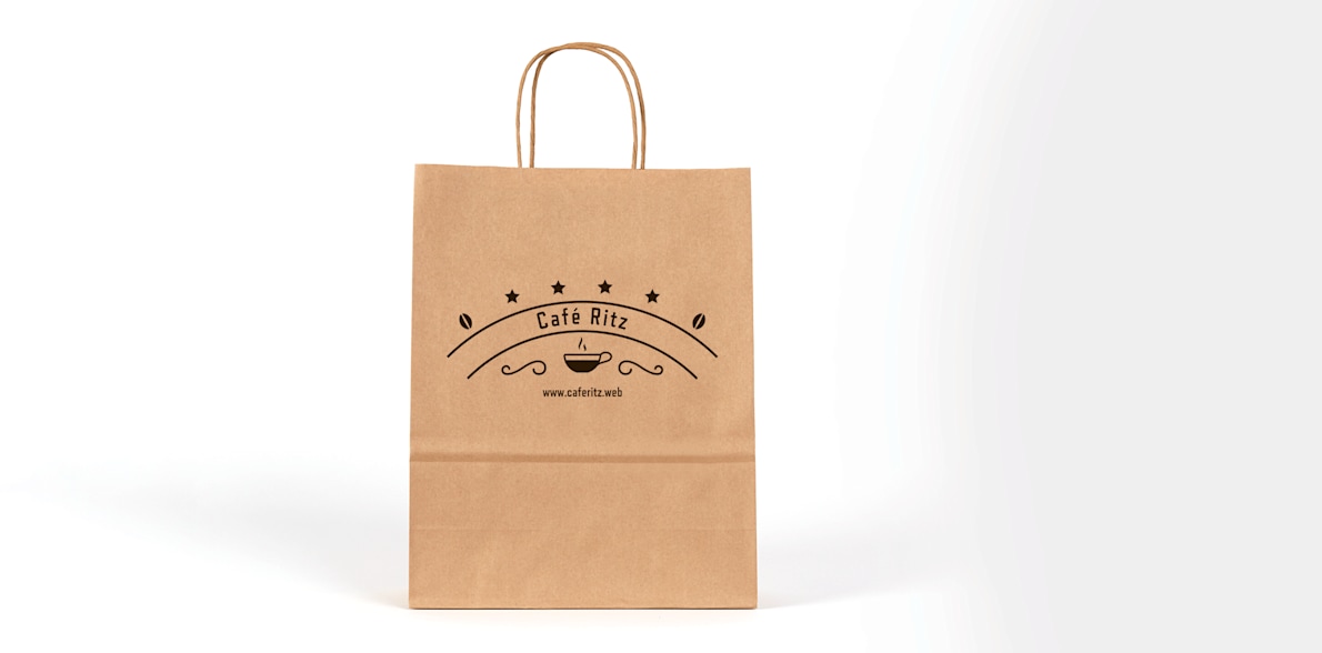 sac en papier kraft avec logo d’entreprise