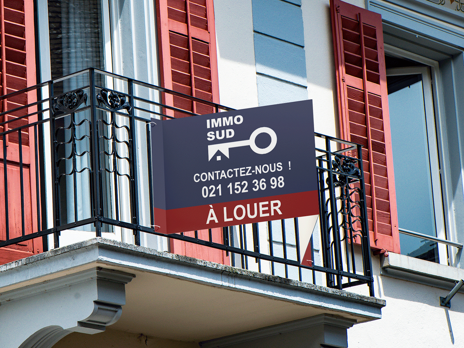 Panneau en V recto avec photo