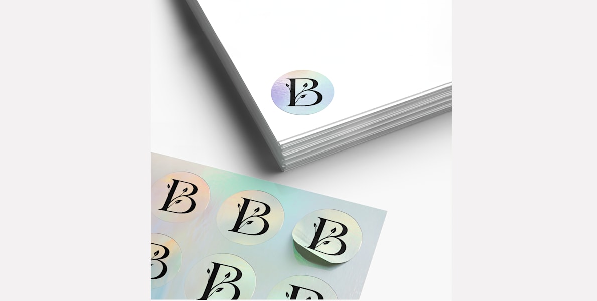 Impression de feuilles de stickers holographiques