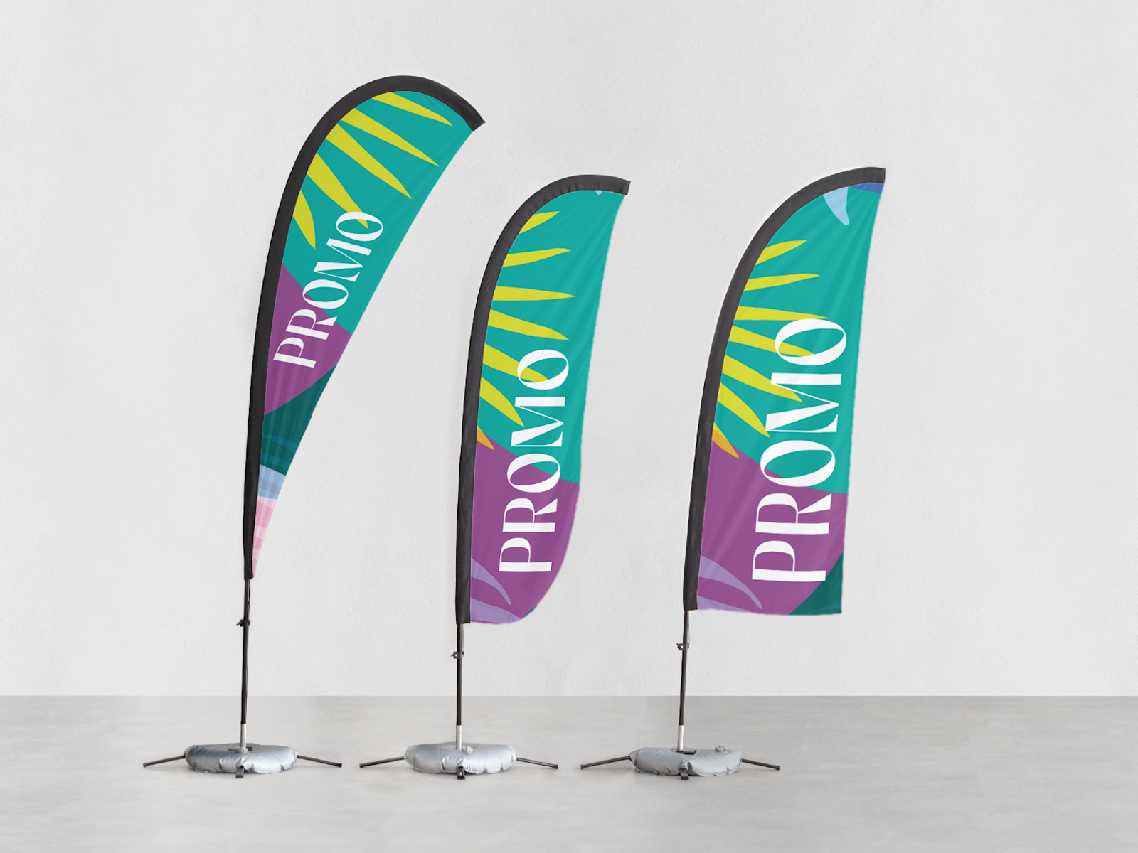 Drapeau De Plume Personnalisable 50x200cm - Pour Plage, Événements - Double Face Optionnel - Coutures Renforcées