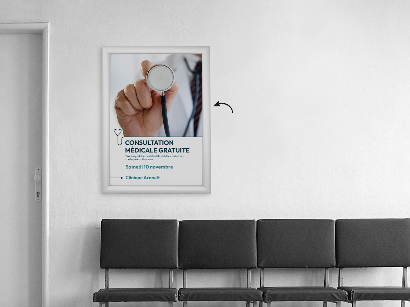 Affiche personnalisée colorée faisant la promotion d’évènements dans un institut de beauté.