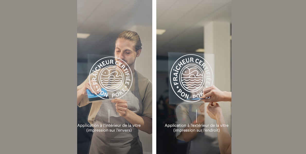 Autocollants pour vitrine repositionnables 2
